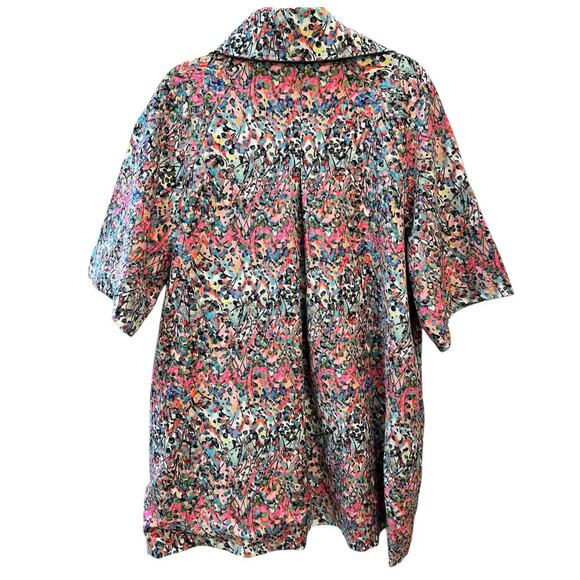 Colorful Abstract Print 3/4 Bell-Sleeve Jacket – ISLE by Melis‎ Kozan Design - Picture 2 of 12